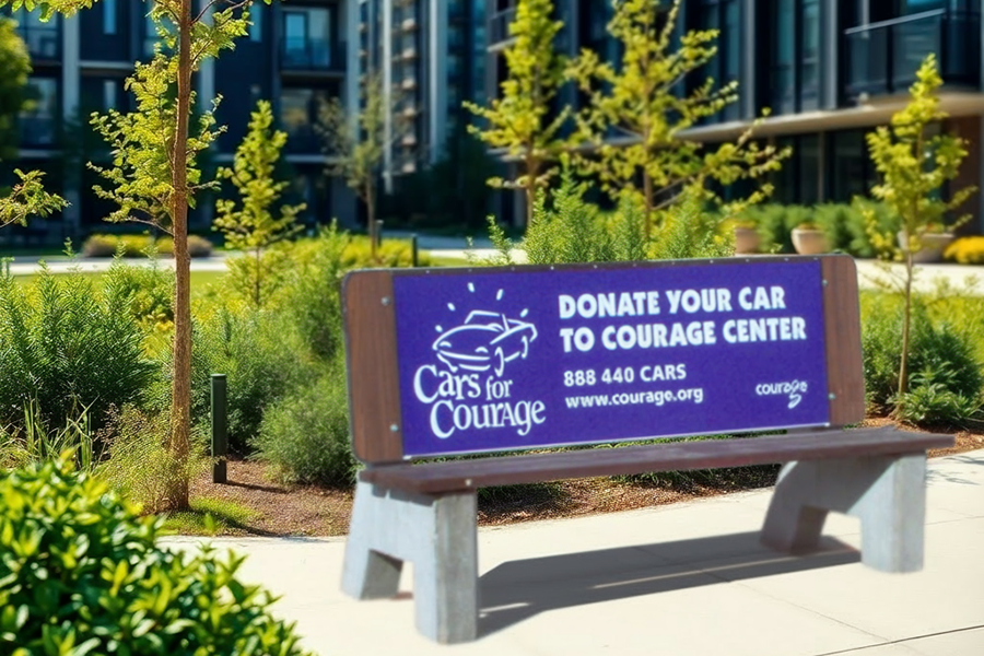Bus Bench Advertising - Cars for Courage